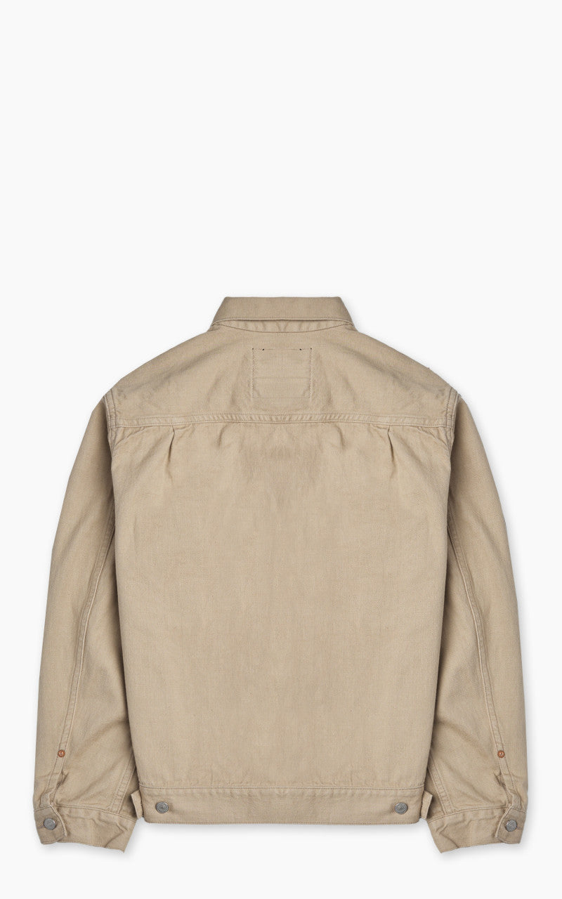 Momotaro Jeans MXGJ1004 Kakishibu Dyed Type 2 Denim Jacket Beige 13.5oz