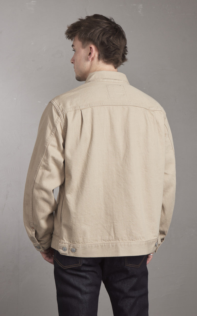 Momotaro Jeans MXGJ1004 Kakishibu Dyed Type 2 Denim Jacket Beige 13.5oz