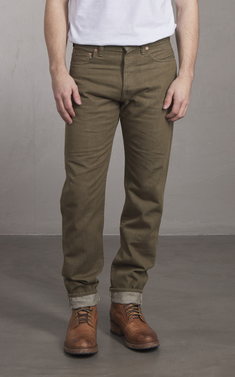 Momotaro Jeans MXJE1300 Selvedge Jeans Army Green 10.5oz