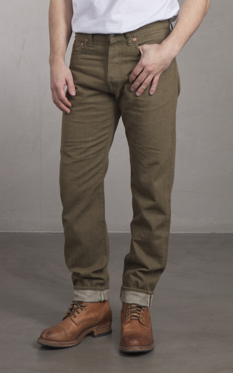 Momotaro Jeans MXJE1300 Selvedge Jeans Army Green 10.5oz