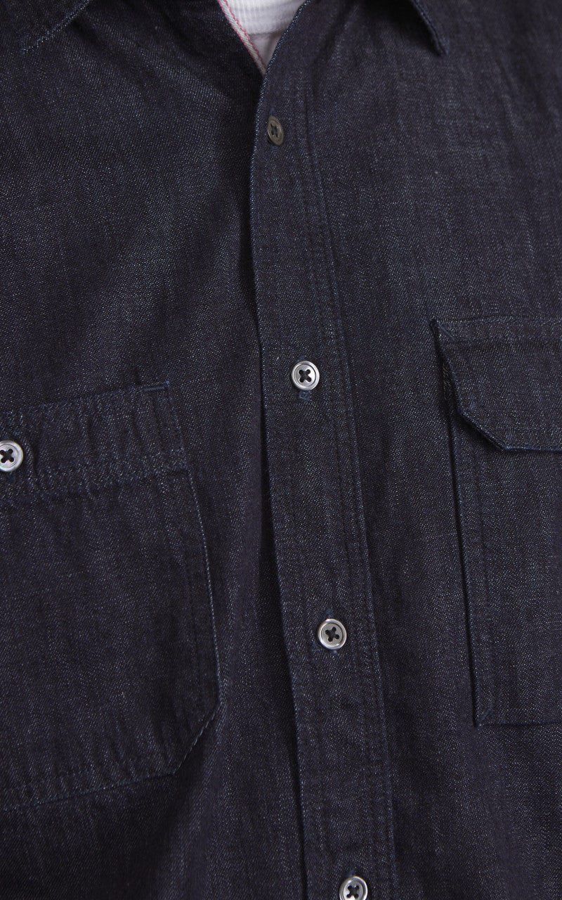 Momotaro Jeans MXLS1022 Selvedge Denim Work Shirt Indigo 8oz