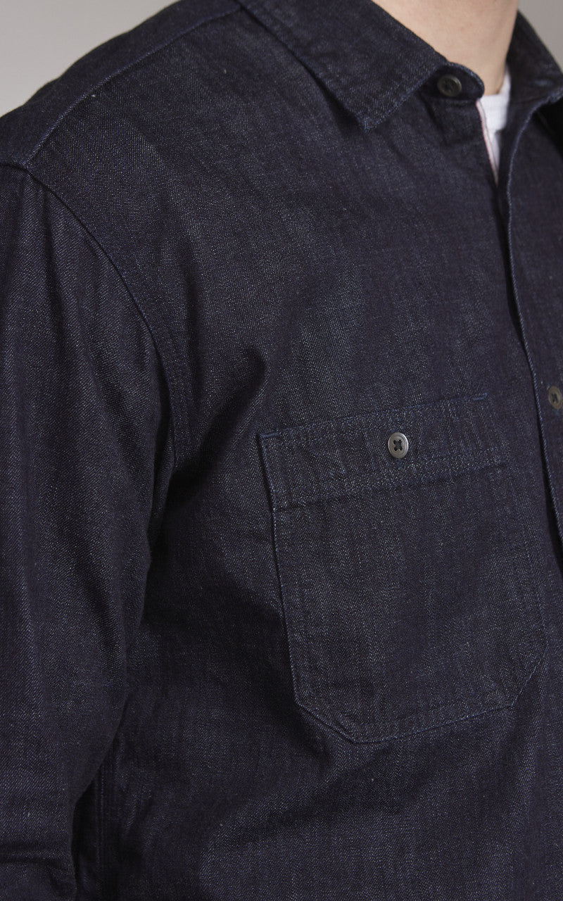 Momotaro Jeans MXLS1022 Selvedge Denim Work Shirt Indigo 8oz
