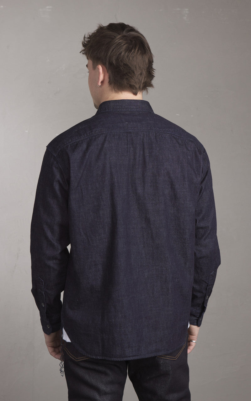Momotaro Jeans MXLS1022 Selvedge Denim Work Shirt Indigo 8oz