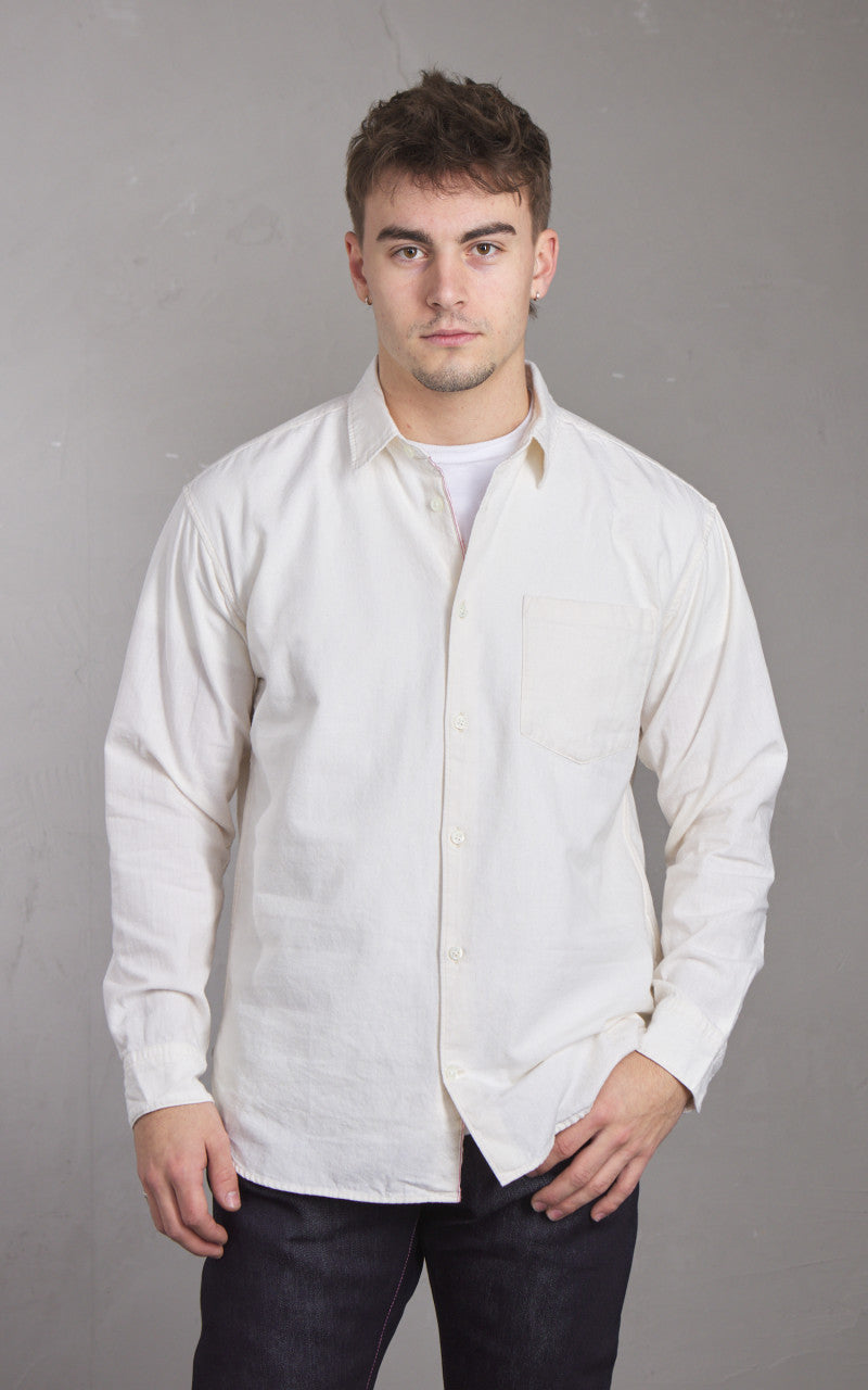 Momotaro Jeans MXLS1023 Selvedge Chambray Work Shirt Natural 5oz