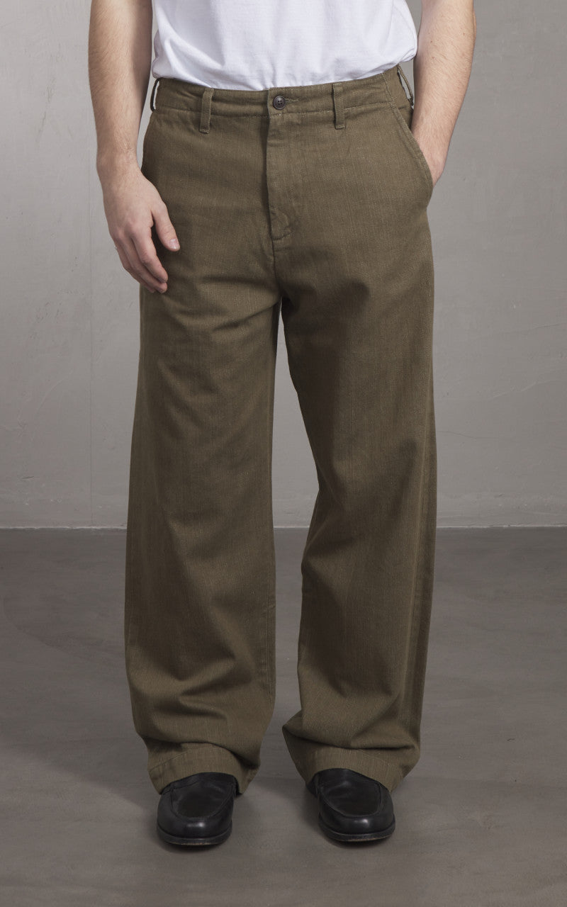 DAIWA Millitary Pants L カーキ Momotaro Jeans MXPT1016 Selvedge Military Pants Army Green 10.5oz