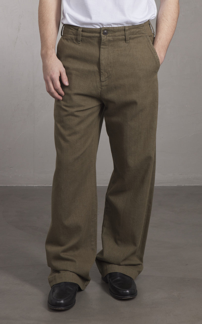 Momotaro Jeans MXPT1016 Selvedge Military Pants Army Green 10.5oz
