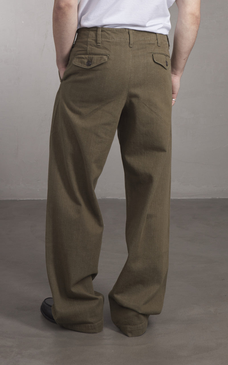 Momotaro Jeans MXPT1016 Selvedge Military Pants Army Green 10.5oz