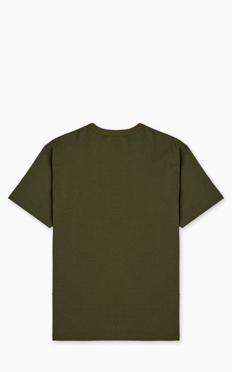 Momotaro Jeans MZTS0003 GTB Denim Pocket T-Shirt Olive Drab 8.5oz