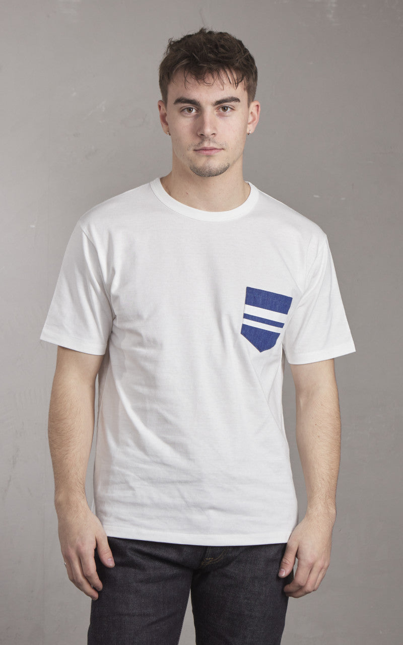 Momotaro Jeans MZTS0003 GTB Denim Pocket T-Shirt White 8.5oz
