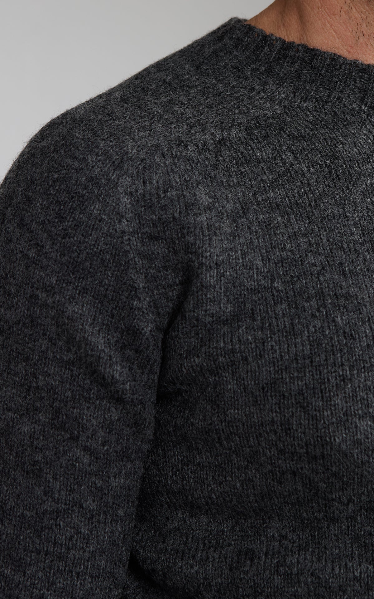 Mooncastle SW1 Shetland Wool Crewneck Sweater Charcoal