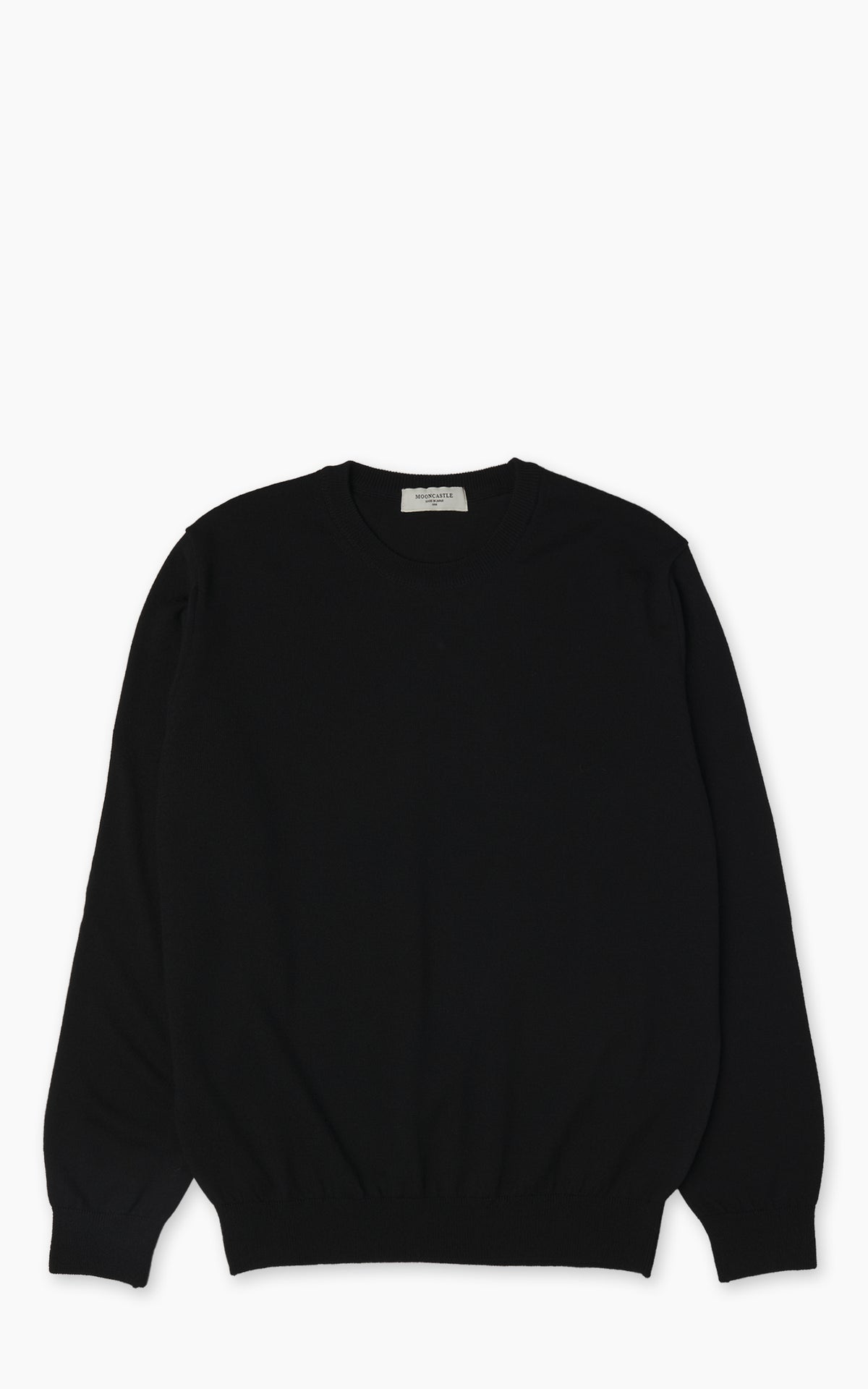 Mooncastle WO2 12G Lightweight Merino Wool Crewneck Black