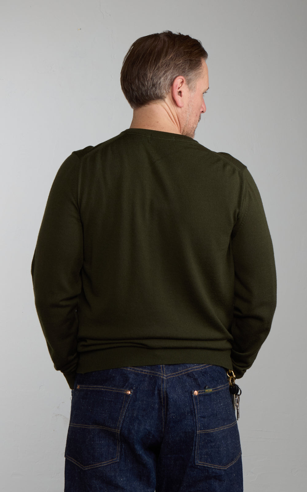 Mooncastle WO2 12G Lightweight Merino Wool Crewneck Dark Olive