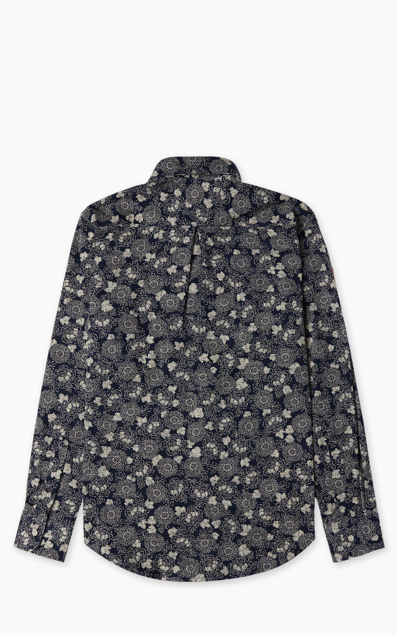 Naked & Famous Denim Easy Shirt Kimono Floral Print Indigo