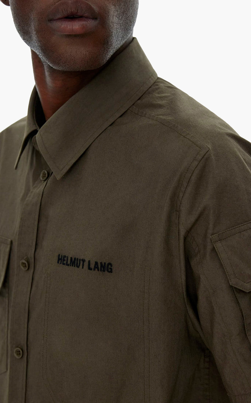 Helmut Lang Cargo Short-Sleeve Shirt Burnt Olive