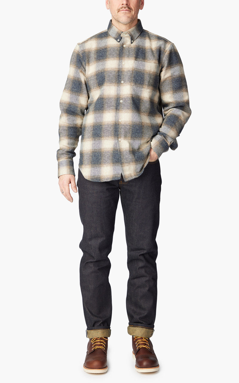Naked & Famous Denim Weird Guy Pagoda Dyed Selvedge Indigo/Yellow 15oz