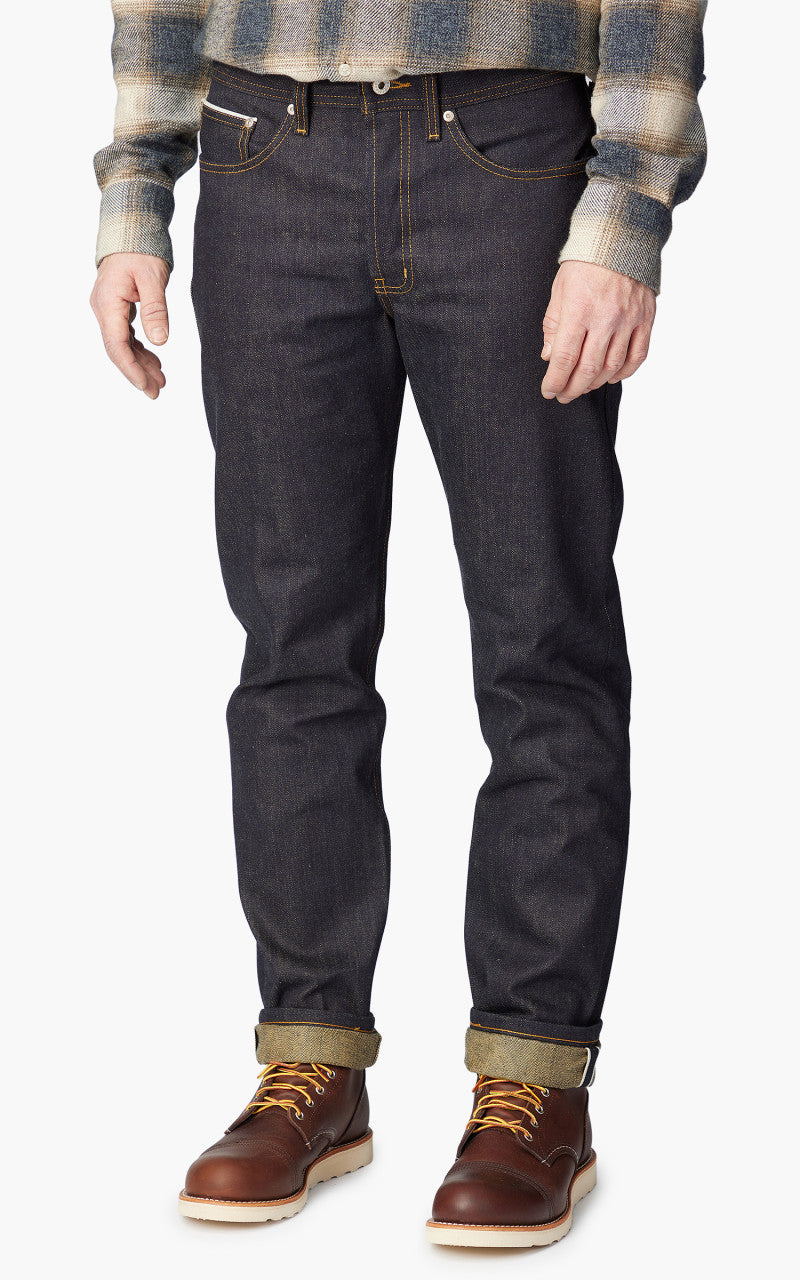 Naked & Famous Denim Weird Guy Pagoda Dyed Selvedge Indigo/Yellow 15oz