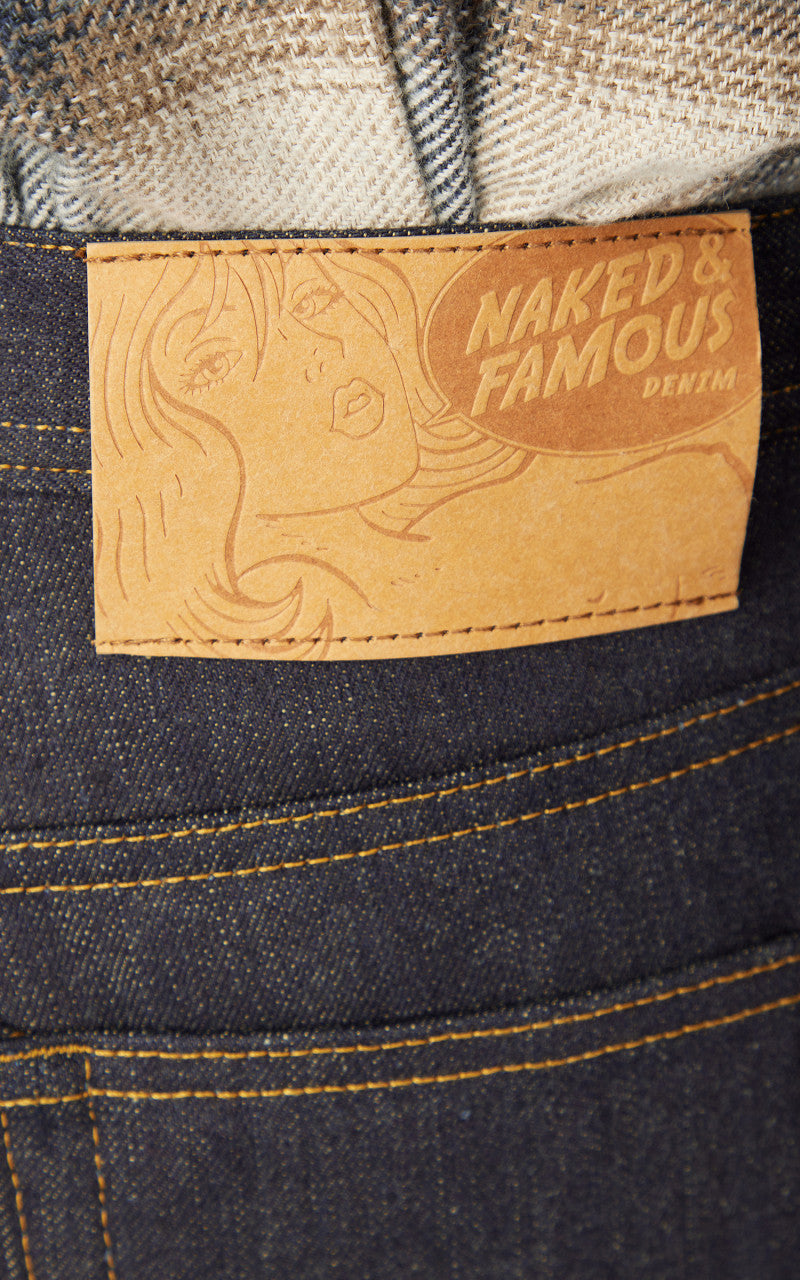 Naked & Famous Denim Weird Guy Pagoda Dyed Selvedge Indigo/Yellow 15oz