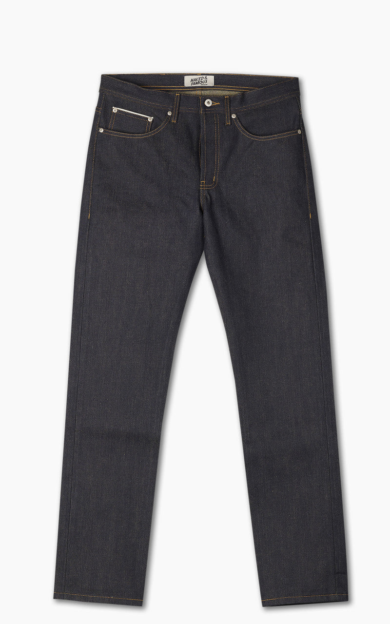 Naked & Famous Denim Weird Guy Pagoda Dyed Selvedge Indigo/Yellow 15oz