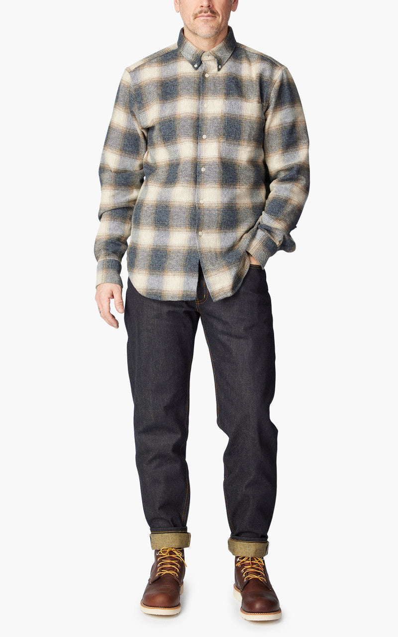 Naked & Famous Denim Easy Guy Pagoda Dyed Selvedge Indigo/Yellow 15oz