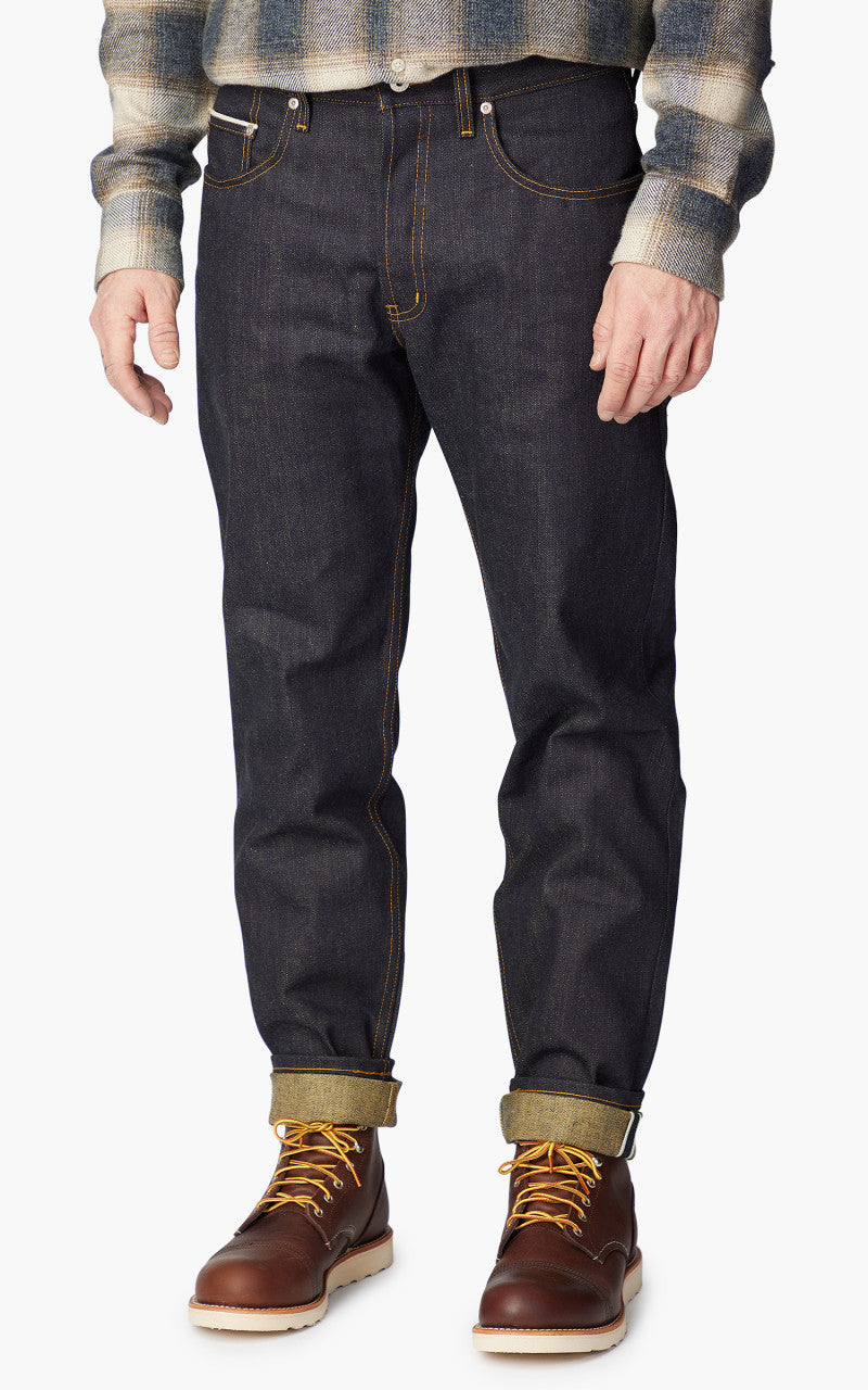 Naked & Famous Denim Easy Guy Pagoda Dyed Selvedge Indigo/Yellow 15oz