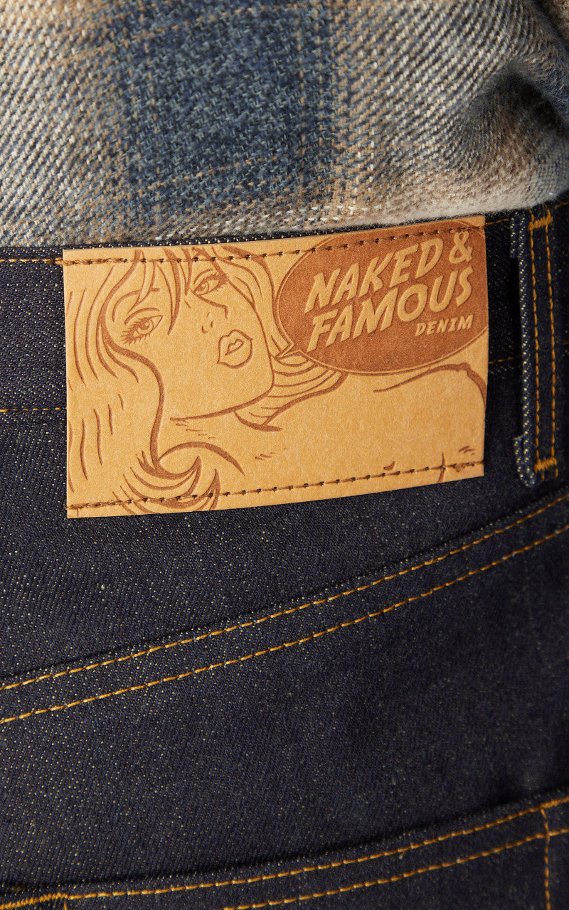 Naked & Famous Denim Easy Guy Pagoda Dyed Selvedge Indigo/Yellow 15oz