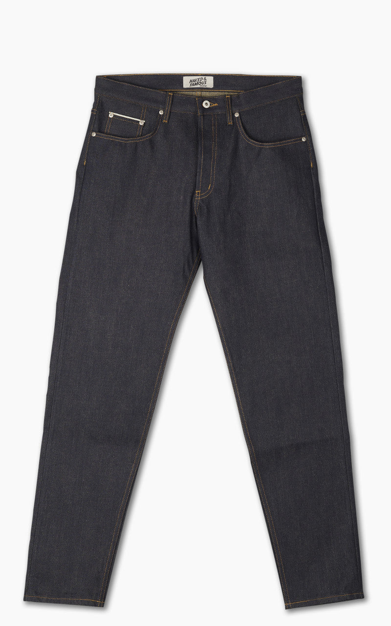 Naked & Famous Denim Easy Guy Pagoda Dyed Selvedge Indigo/Yellow 15oz