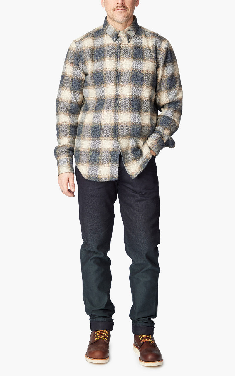 Naked & Famous Denim Weird Guy Gradient Denim Indigo Green 10oz