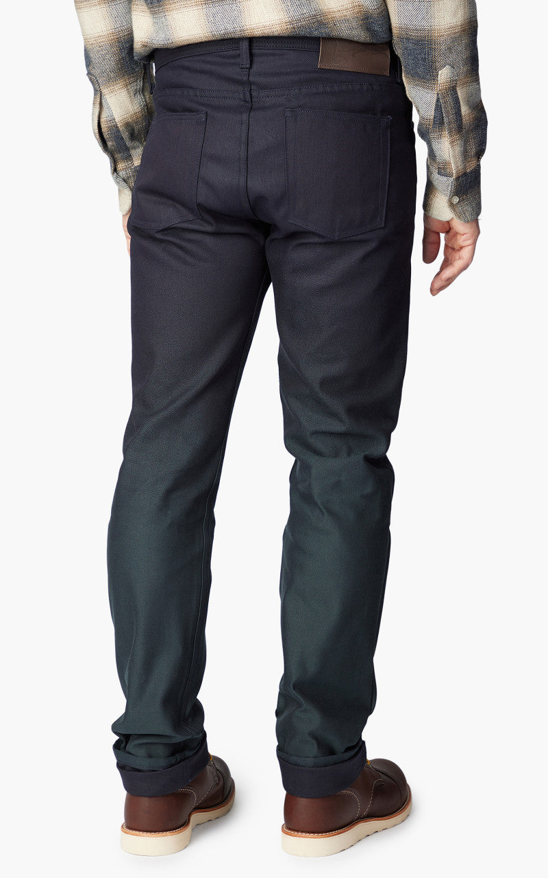 Naked & Famous Denim Weird Guy Gradient Denim Indigo Green 10oz