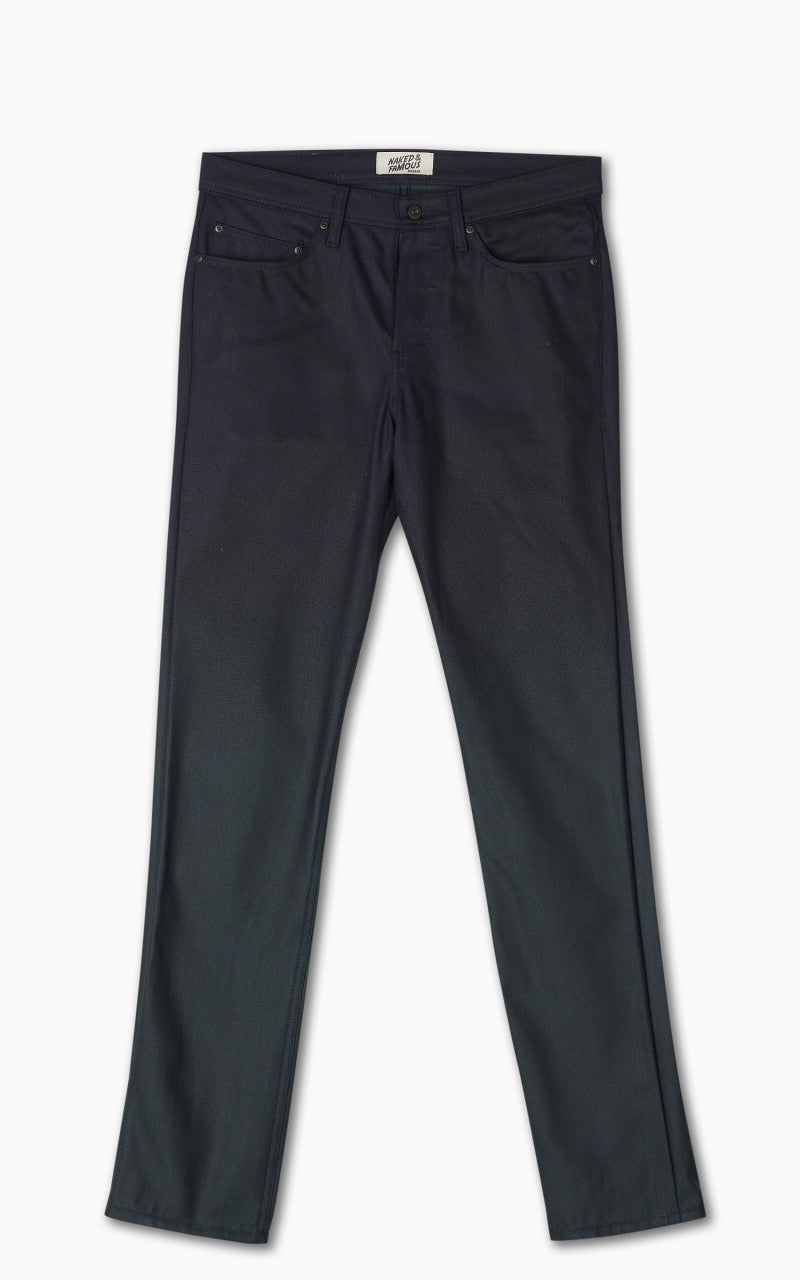 Naked & Famous Denim Weird Guy Gradient Denim Indigo Green 10oz