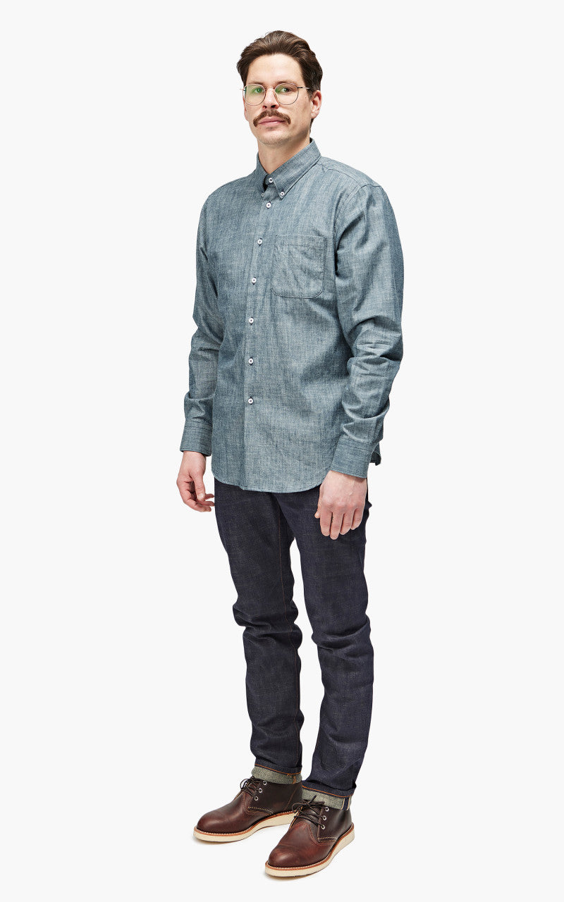 Naked & Famous Denim Easy Shirt Chambray Rinsed Blue 5oz