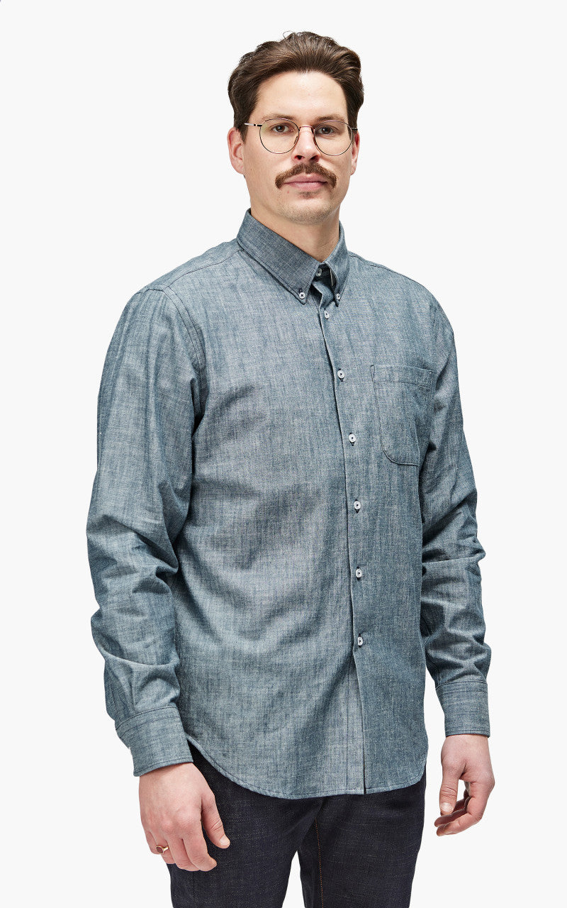 Naked & Famous Denim Easy Shirt Chambray Rinsed Blue 5oz