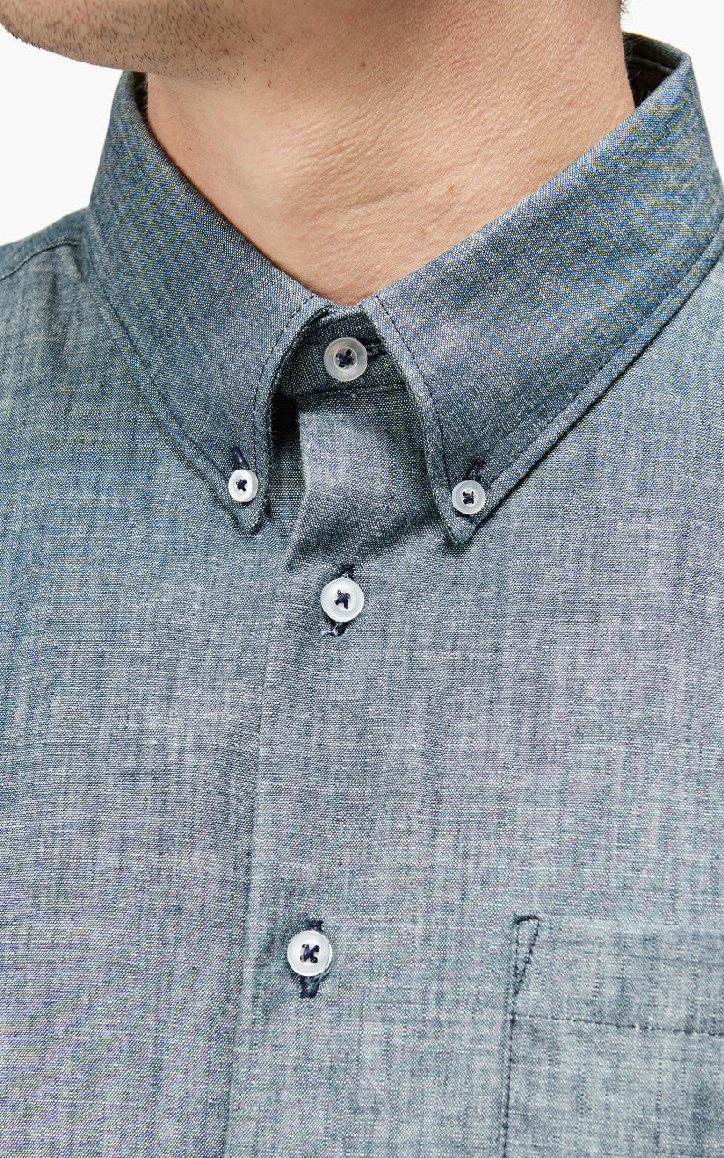 Naked & Famous Denim Easy Shirt Chambray Rinsed Blue 5oz