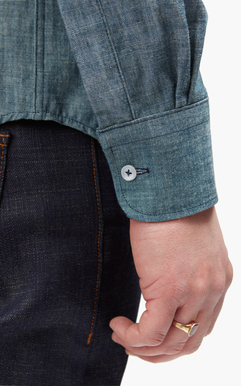Naked & Famous Denim Easy Shirt Chambray Rinsed Blue 5oz