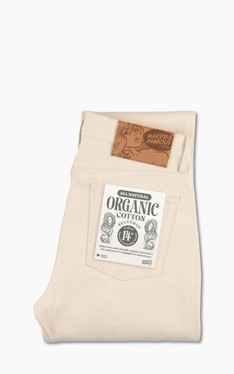 Naked & Famous Denim Weird Guy All Natural Organic Cotton Ecru