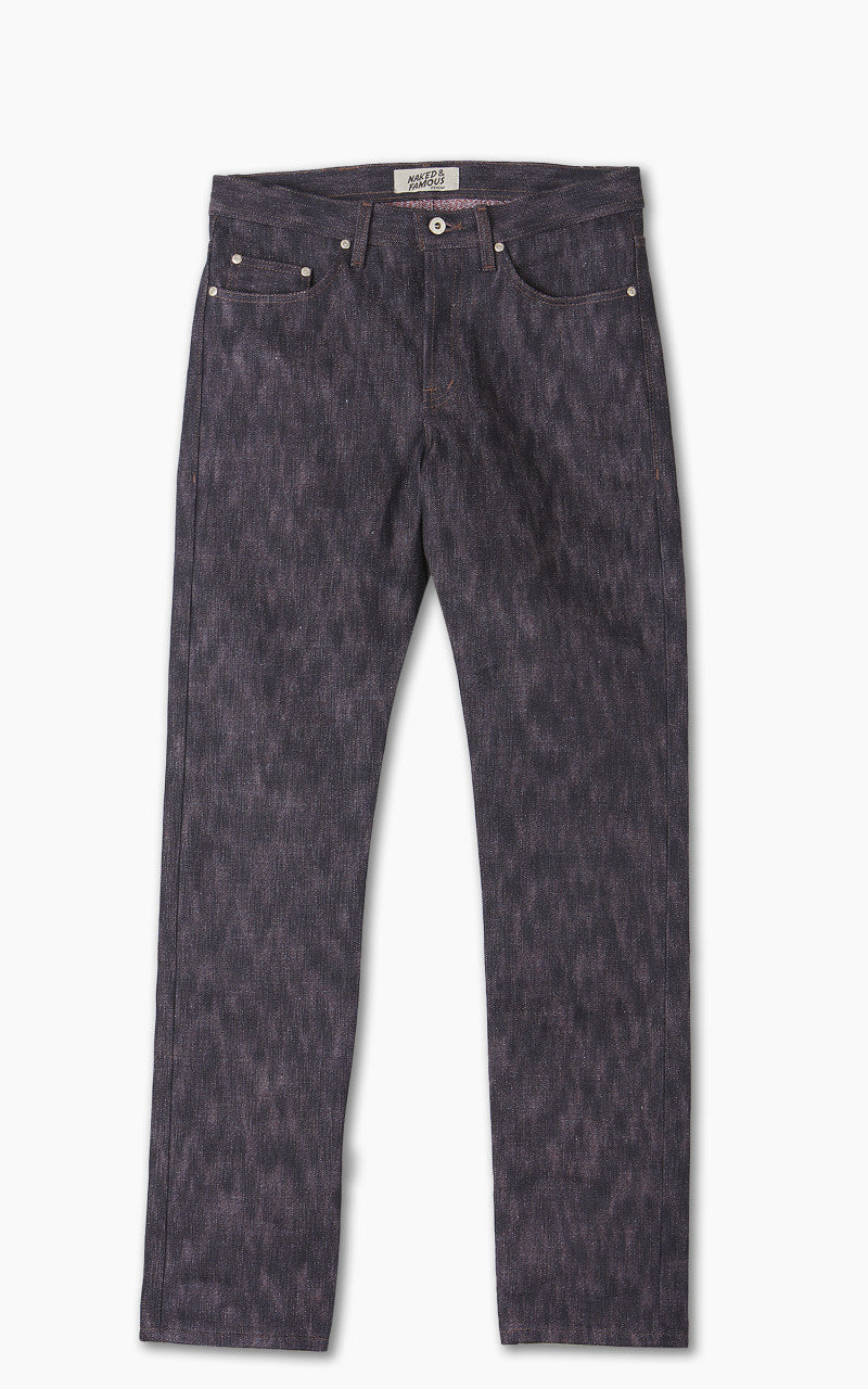 Naked & Famous Denim Weird Guy 15th Anniversary Denim Indigo x Red/White