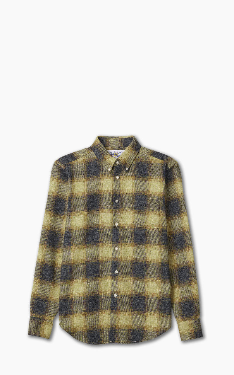 Naked & Famous Denim Easy Shirt Tweedy Cotton Vintage Brushed Yellow
