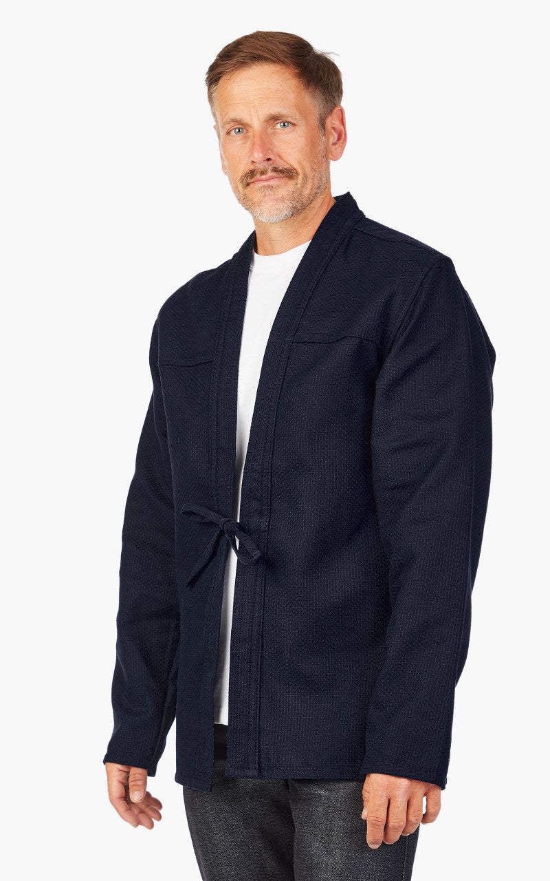 Naked & Famous Denim Kimono Shirt Sashiko Double Gauze Indigo