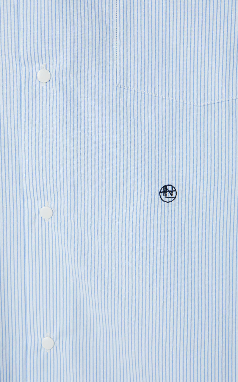 Nanamica Regular Collar Stripe Wind Shirt Sax
