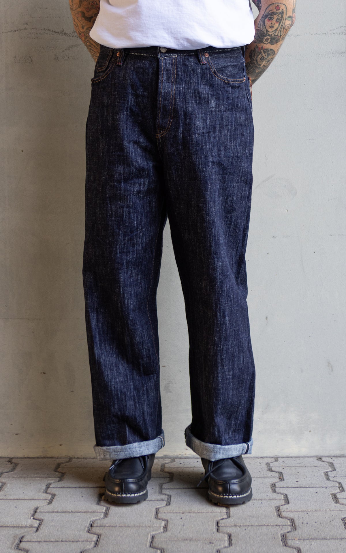 NBDN x CULTIZM "LOKI Selvedge" Wide Straight Jeans Indigo 19oz