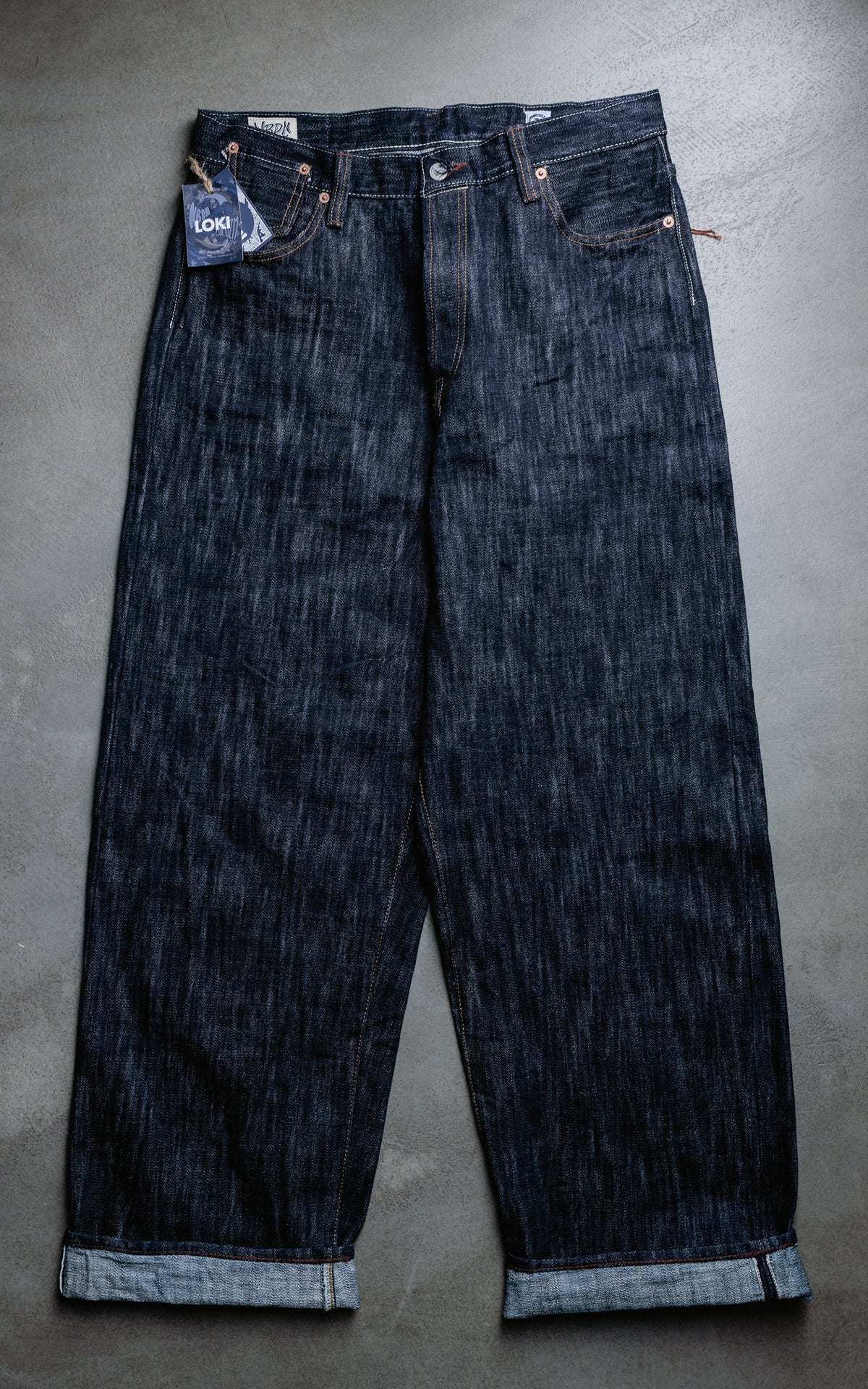 NBDN x CULTIZM "LOKI Selvedge" Wide Straight Jeans Indigo 19oz