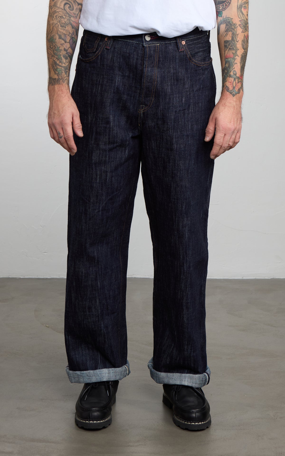 NBDN x CULTIZM "LOKI Selvedge" Wide Straight Jeans Indigo 19oz