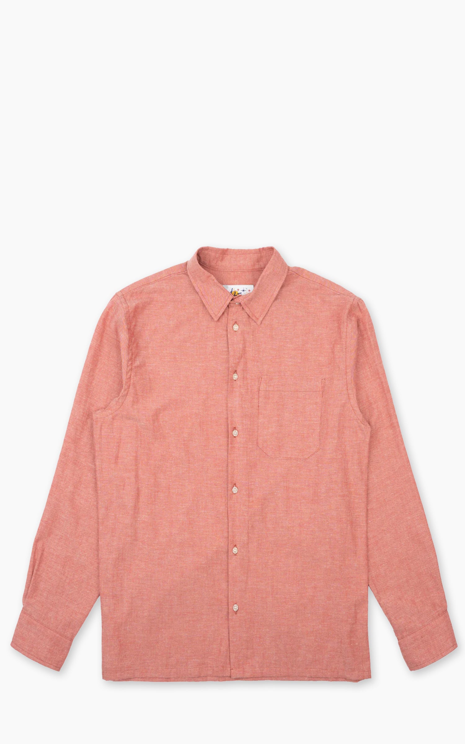 Naked & Famous Denim True Shirt Selvedge Chambray Red