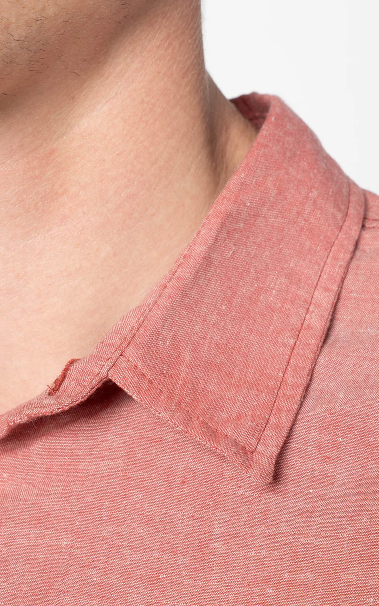 Naked & Famous Denim True Shirt Selvedge Chambray Red