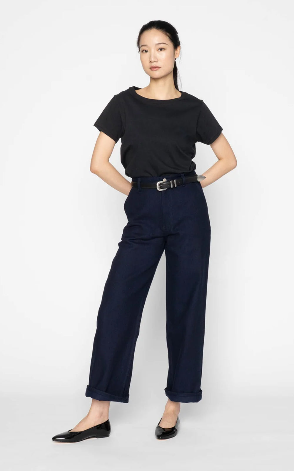 Naked & Famous Denim Jessie Womens Buffalo Belt Black