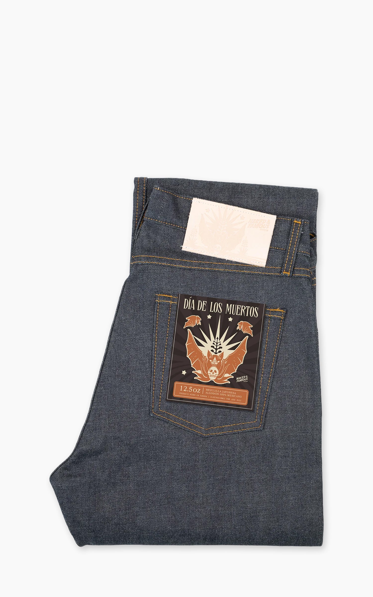 Naked & Famous Denim True Guy Dia De Los Muertos Selvedge Bat