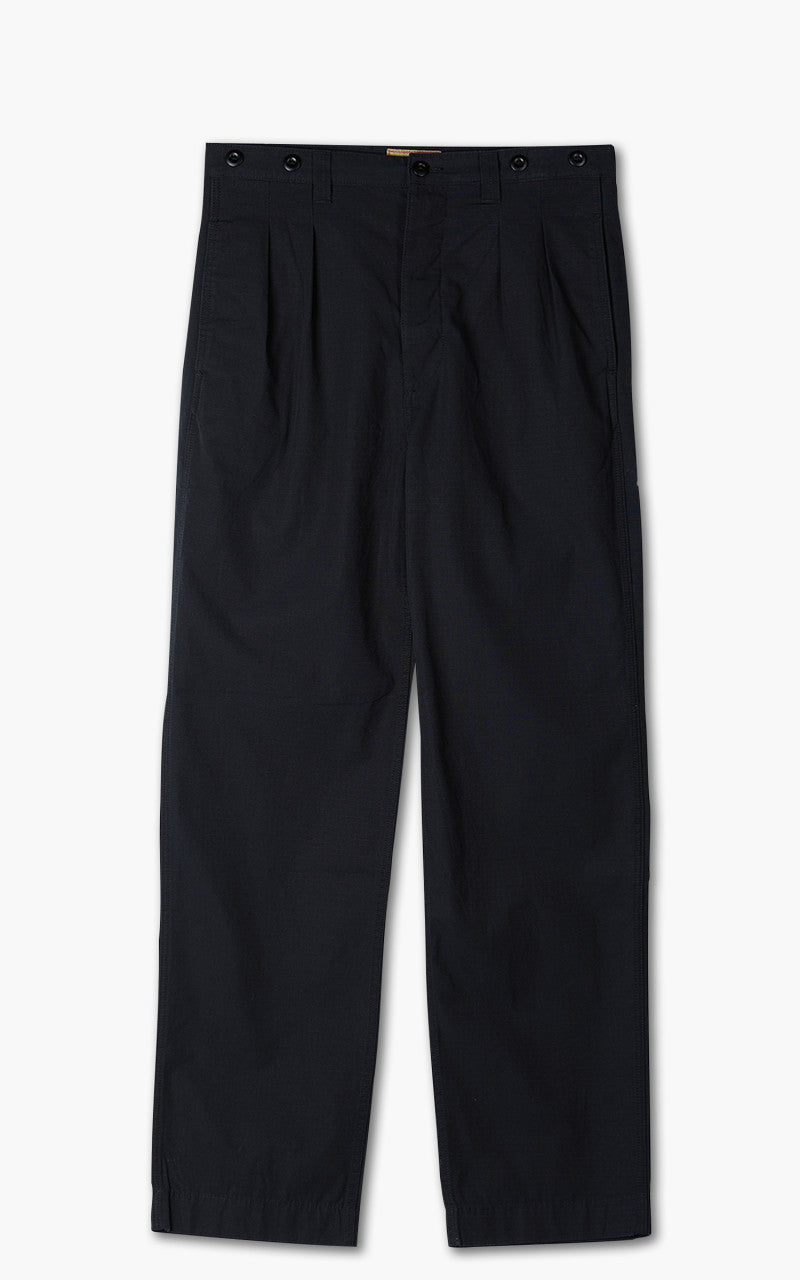 Nigel Cabourn Pleated Chino Cotton Ripstop Black