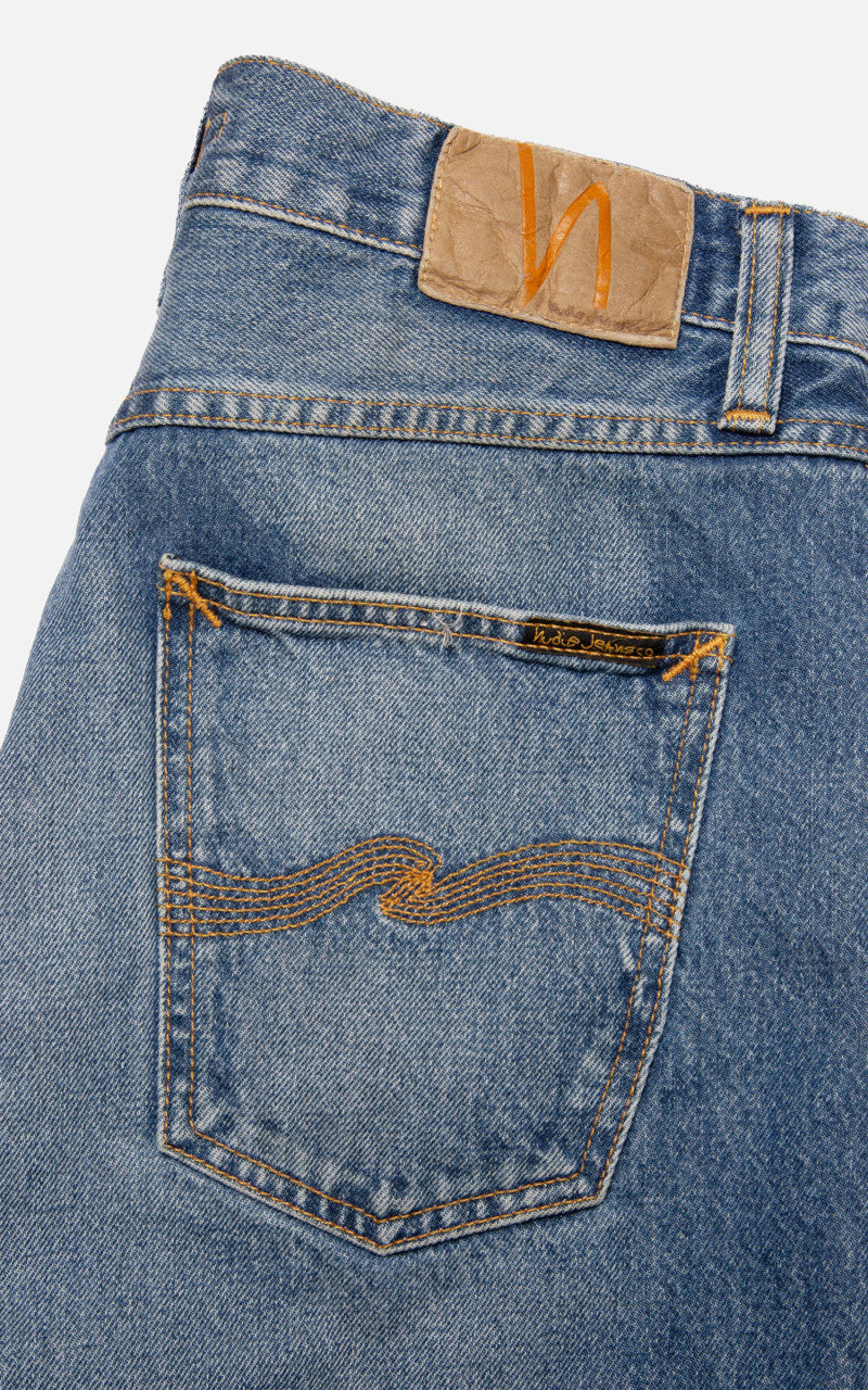 Nudie Jeans Josh Denim Shorts Blue Haze