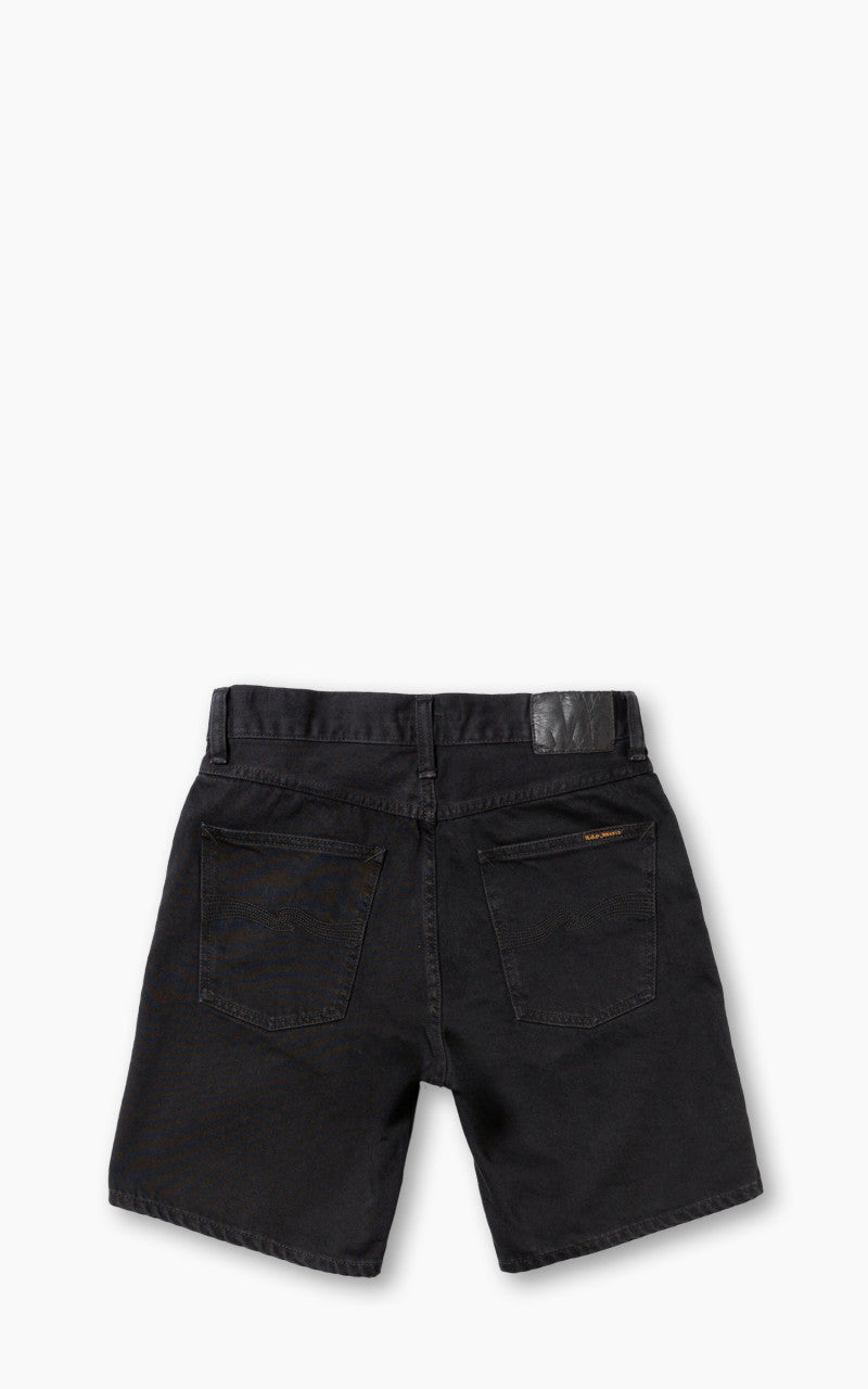 Nudie Jeans Seth Denim Shorts Aged Black