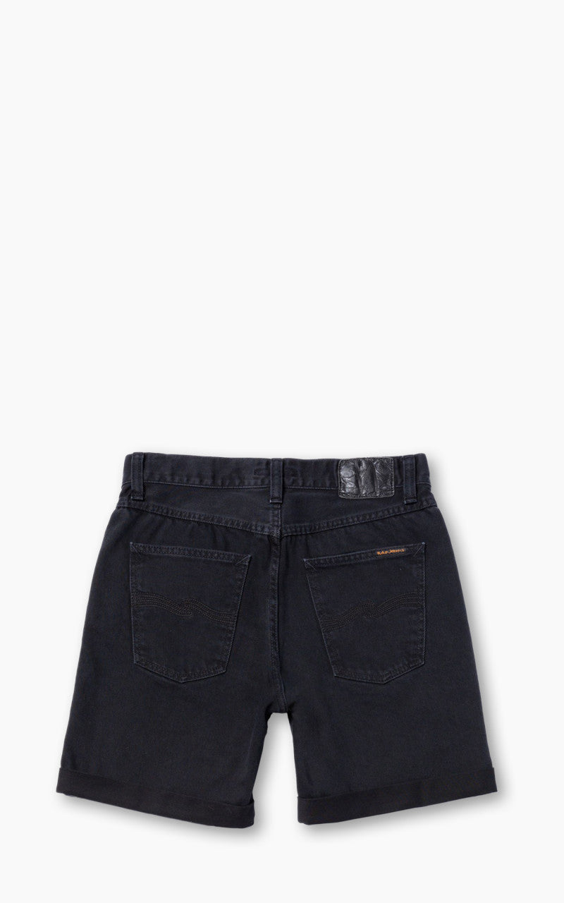 Nudie Jeans Josh Denim Shorts Aged Black