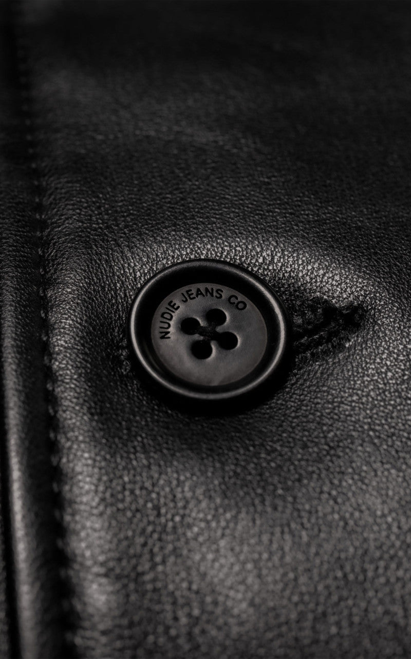 Nudie Jeans Ferry Leather Jacket Black